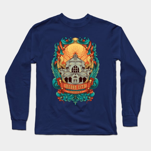 Indonesian Culture. North Sumatera. Long Sleeve T-Shirt by Manxhunter illustration